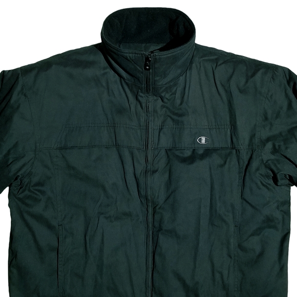 Champion Vintage 00s Mens Fleece Lined Jacket With Phone Pocket Black Medium New - Picture 3 of 13